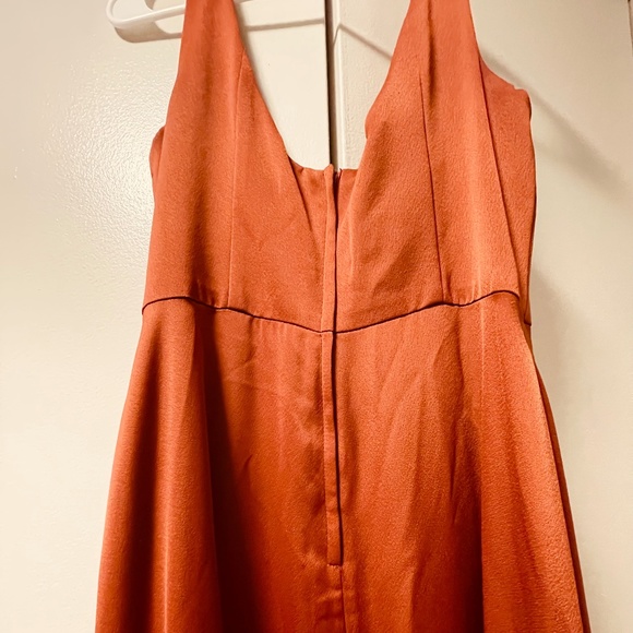 Crepe-Back Satin Scoop Tank Bridesmaid Dress - Picture 3 of 6